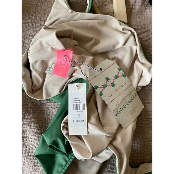 FARM RIO NWT Anthropologie High Leg Green One Piece Swimsuit Size Small - Picture 7 of 10